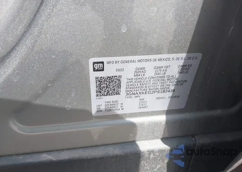 2023 Chevrolet Equinox Fwd Lt z USA, uszkodzony, nr VIN 3GNAXKEG2PS182439